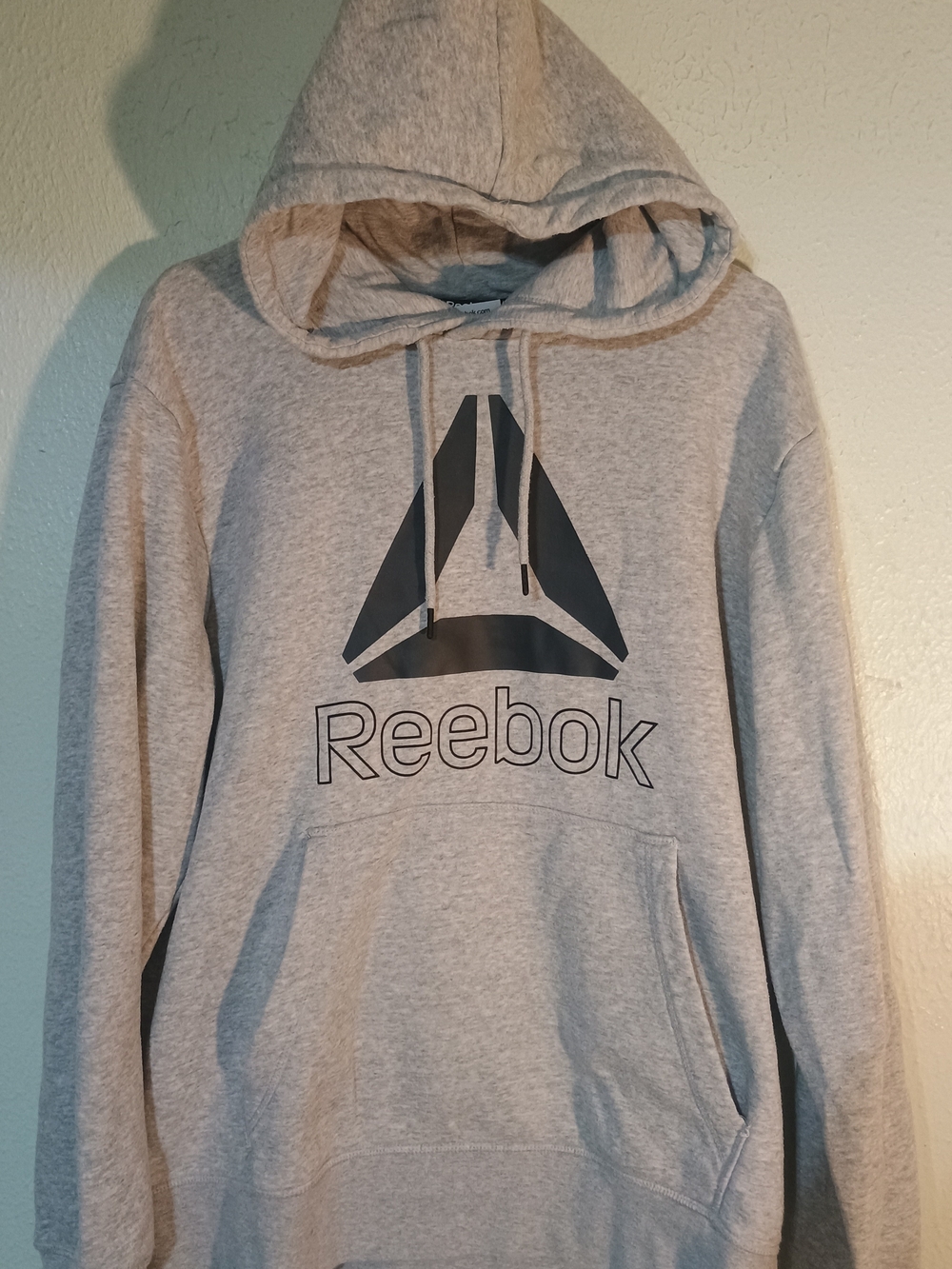 Reebok Light Gray Hoodie with Black Logo